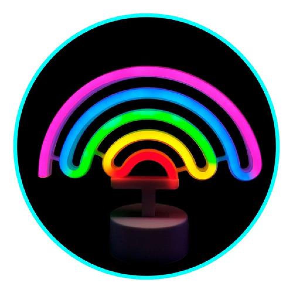 Lámpara Neón led Arcoiris pila decoración