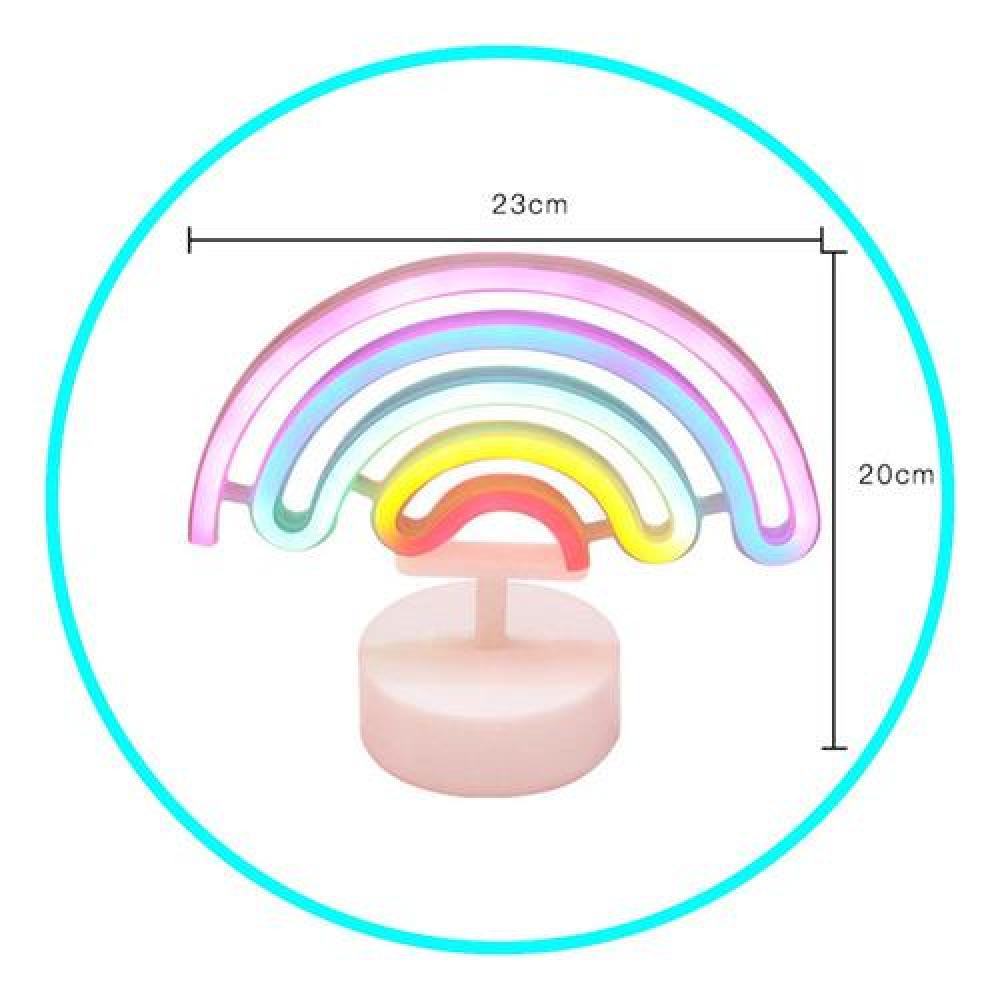 Lámpara Neón led Arcoiris pila decoración