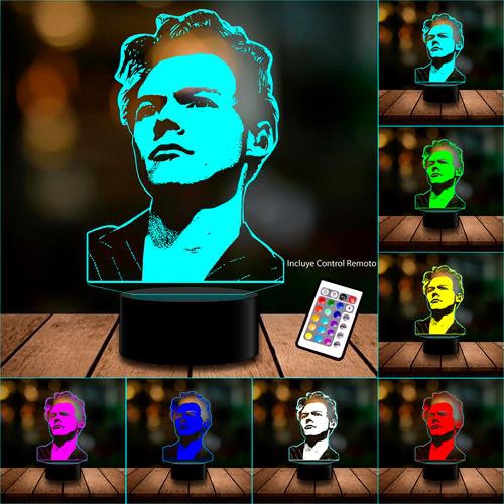 Lampara 3D Harry Styles rostro 16 colores con/ remoto MODB
