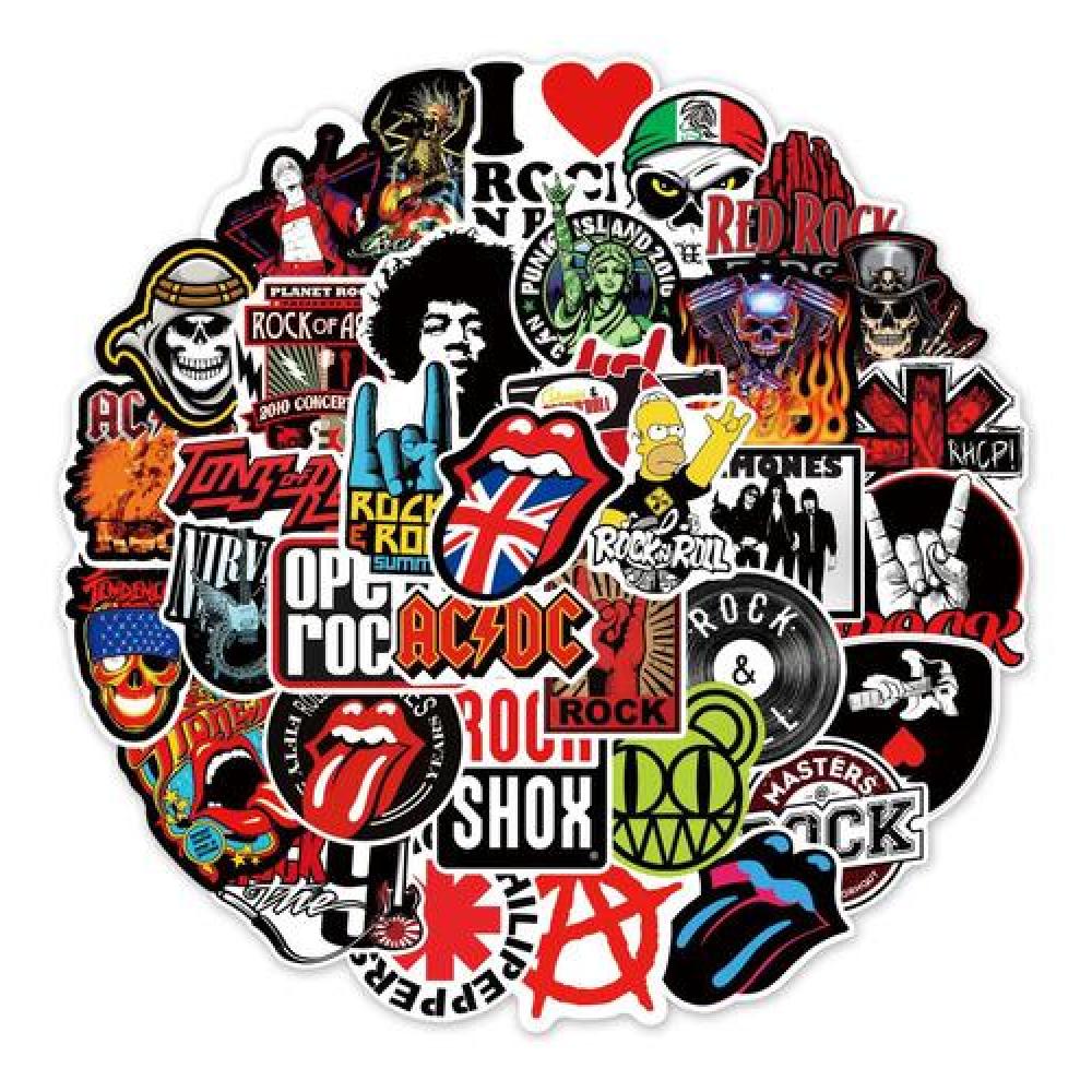 Set Stickers calcomonias rock and Roll bandas musicales