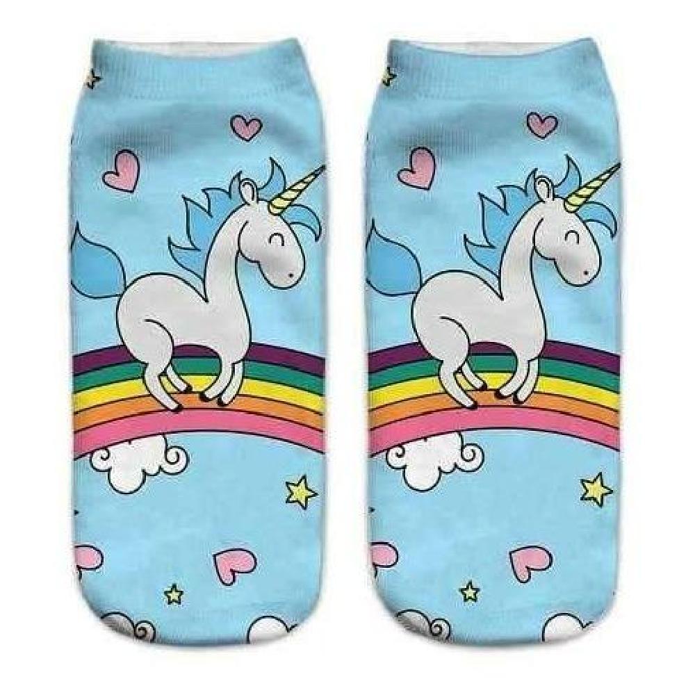 Calcetines Tobilleras 3d Unicornios Cute Kawaii