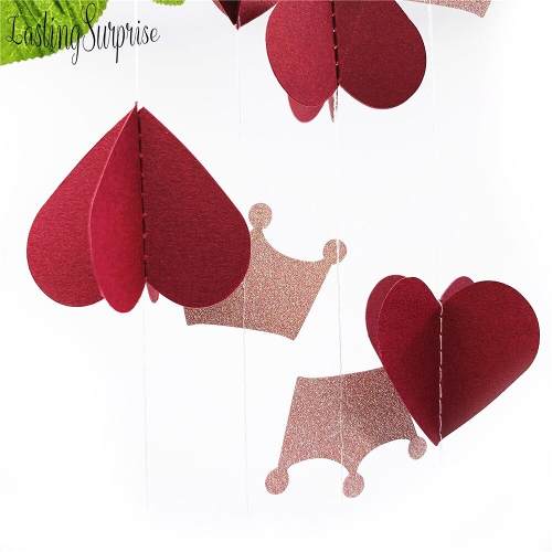 Guirnaldas De Papel Corazon Corona Princesa 2 M Estoykuku