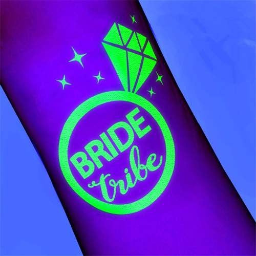 Despedida de soltera Tatoo Dorado Tornasol Fluorescente