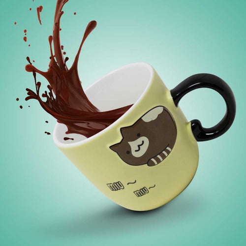 Set cerámica gatuna tetera + 4 tazas + bandeja