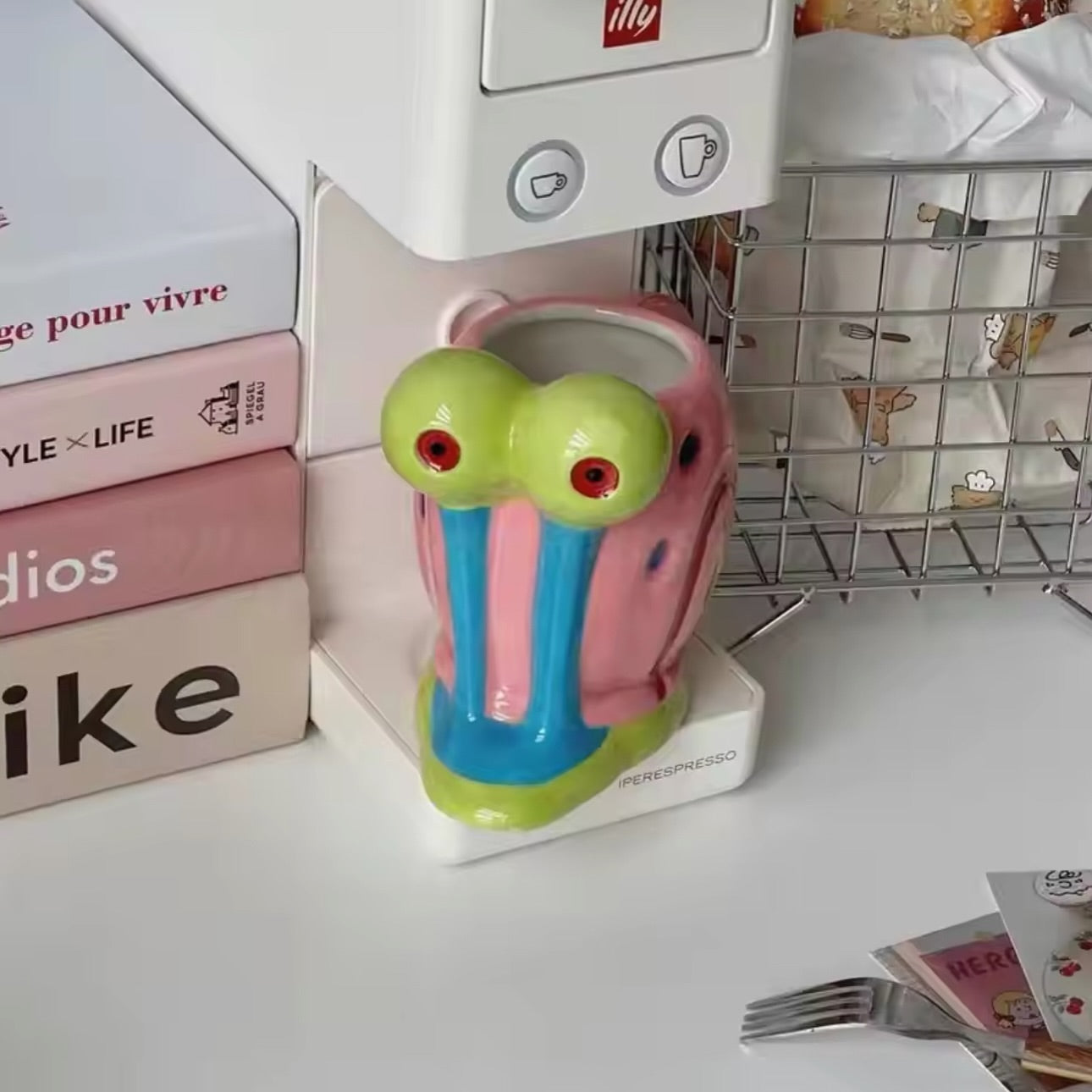Taza Tazón 3D cerámica Gary Bob Esponja