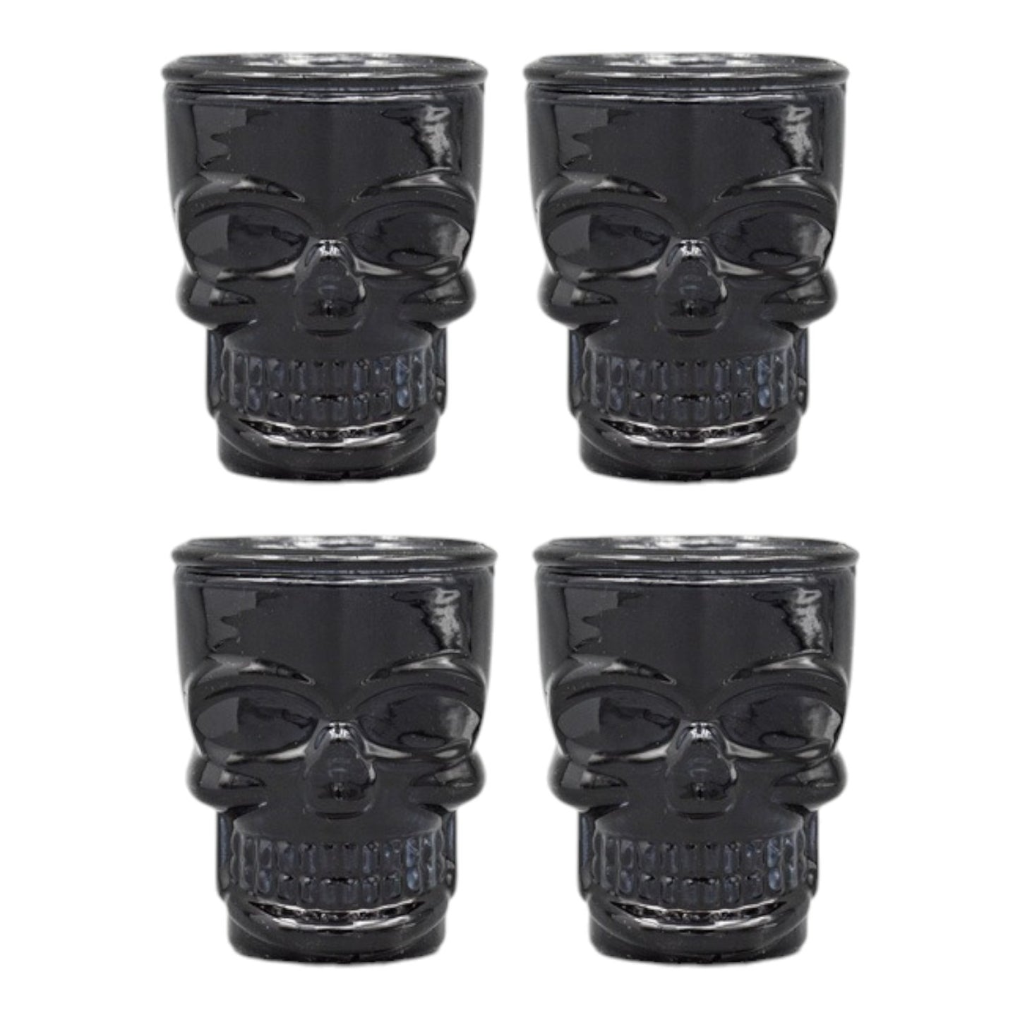 Set 4 Shot Vidrio Calavera Mexicana Tequila Cortito