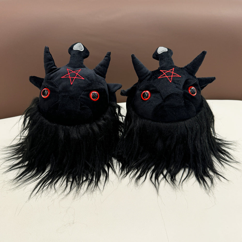 Pantuflas 3D Dark Lord Satan Baphomet Pentagrama