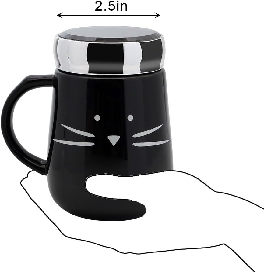 2 Mug Taza Cerami Gato Kool Kat Koo Gatitos Blanco Y Negro