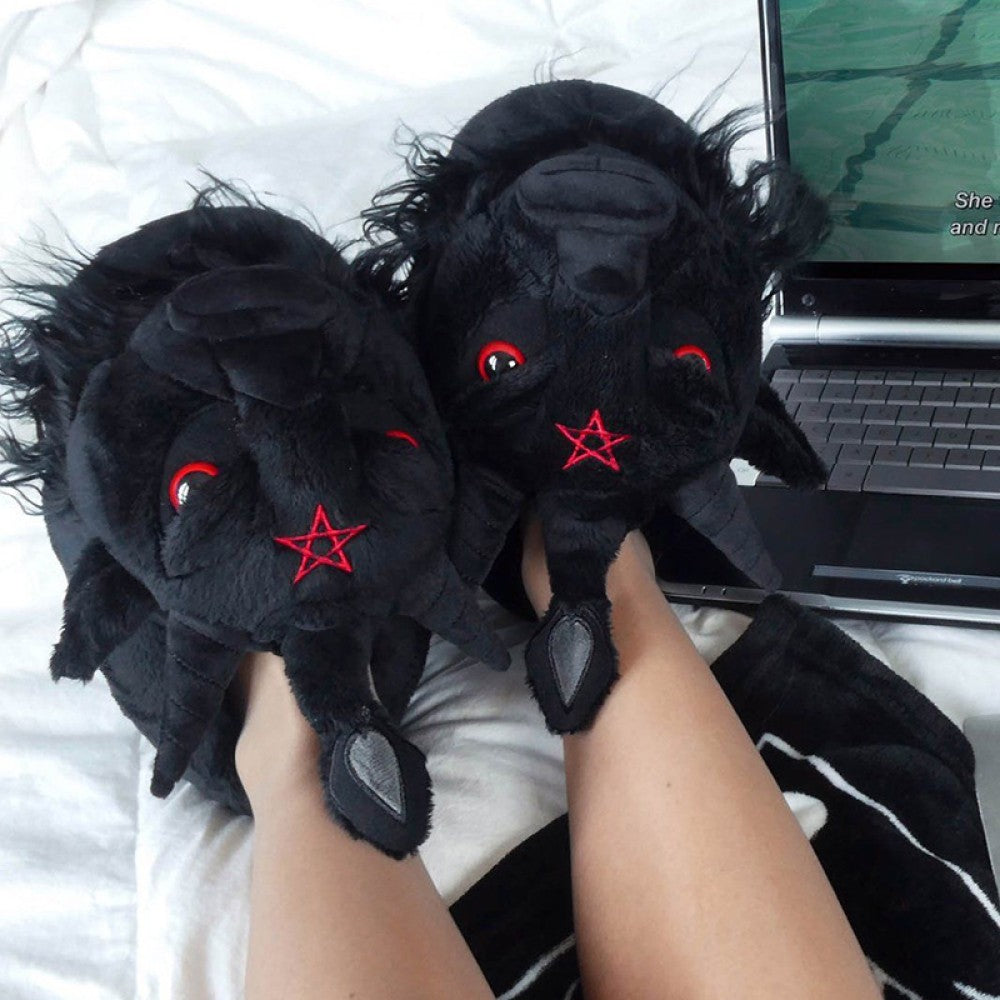 Pantuflas 3D Dark Lord Satan Baphomet Pentagrama
