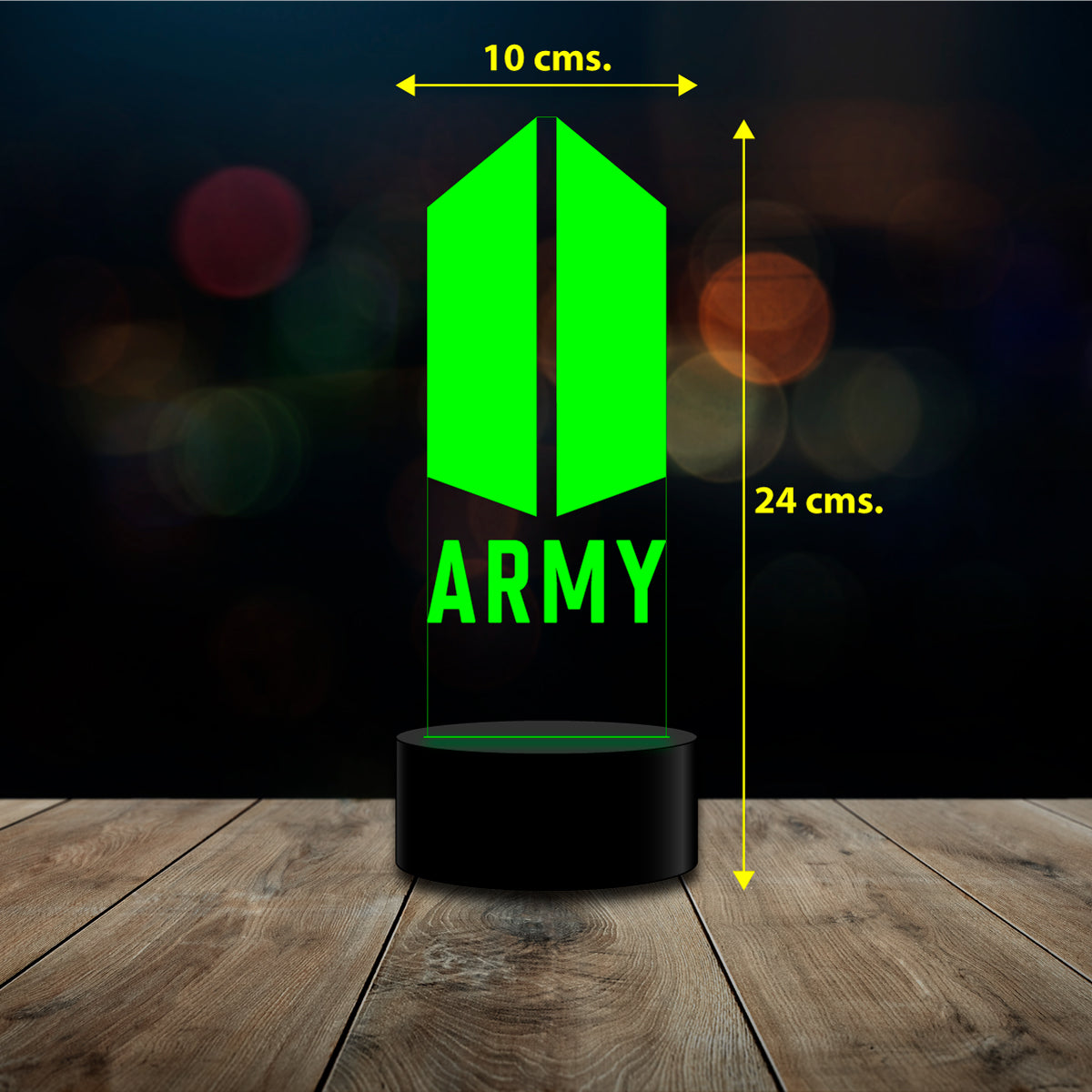 Lampara 3D Army BTS 16 colores intercam control remoto