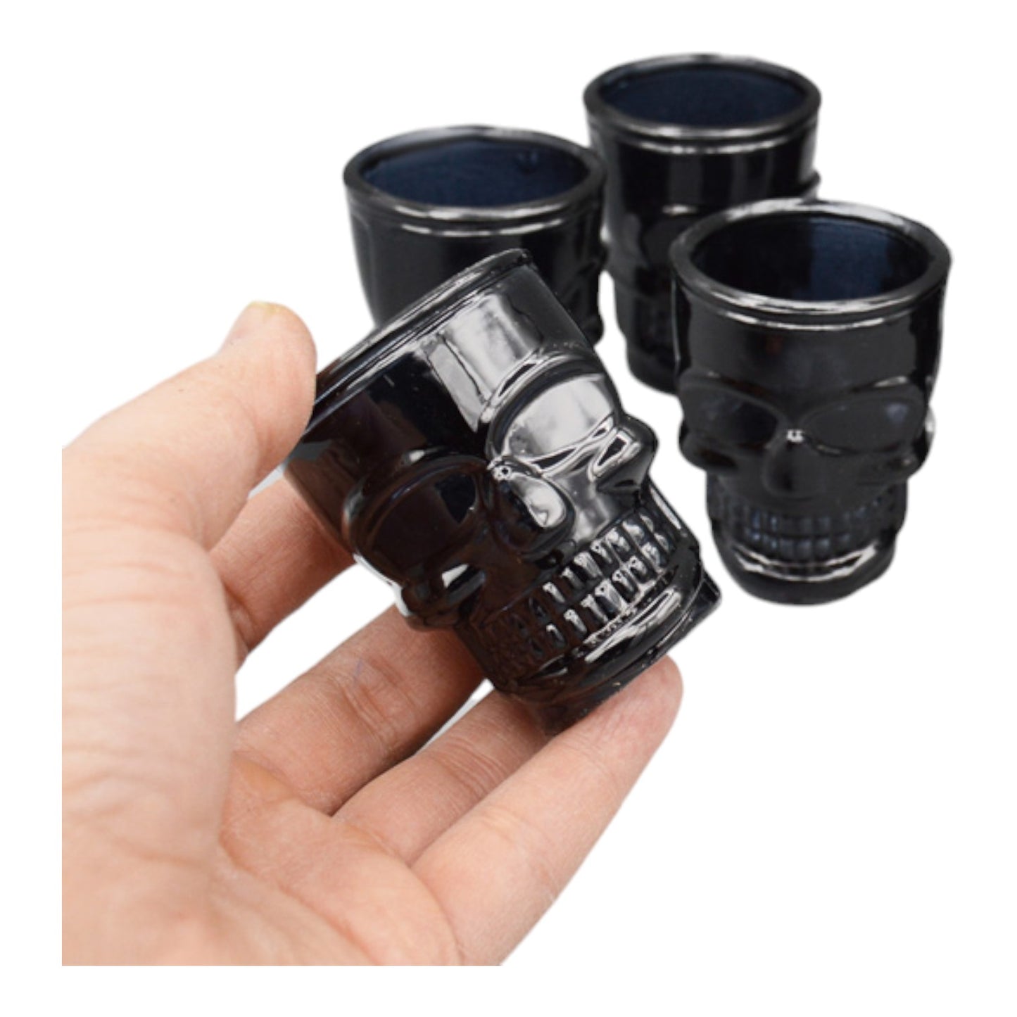 Set 4 Shot Vidrio Calavera Mexicana Tequila Cortito