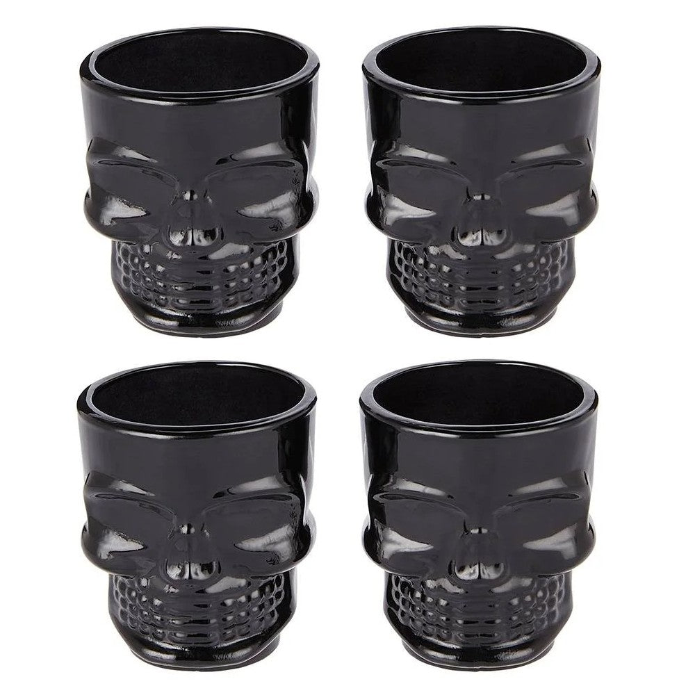 Set 4 Shot Vidrio Calavera Mexicana Tequila Cortito