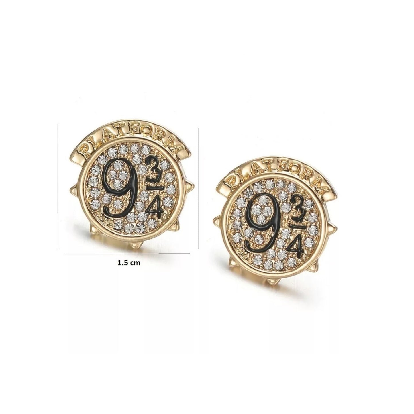 Set Collar + aros plataforma 9 3/4 gold harry potter