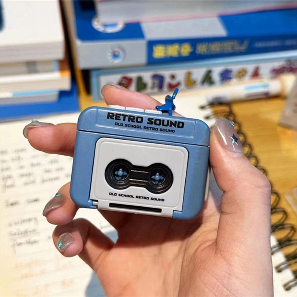 Llavero divertido mini radio con casette grabadora