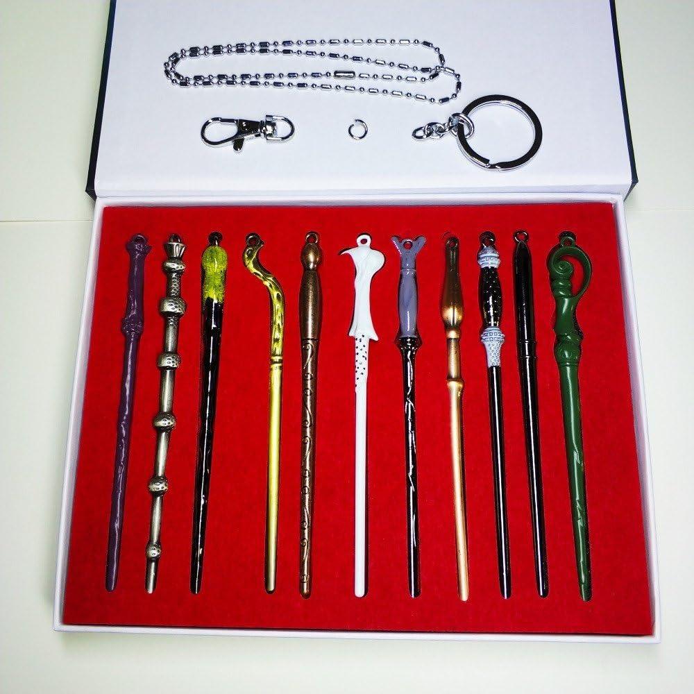 Set llaveros metálicos varitas de personajes de Harry Potter