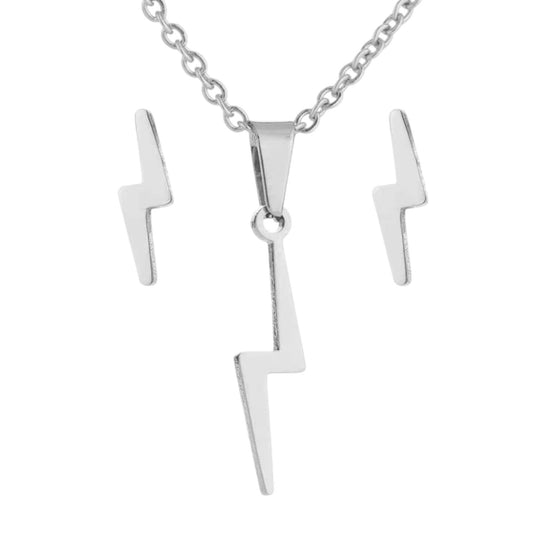 Set Collar y aros en forma de rayo Harry Potter