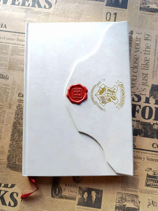 Libreta agenda diario Harry Potter carta Hogwarts Dorada