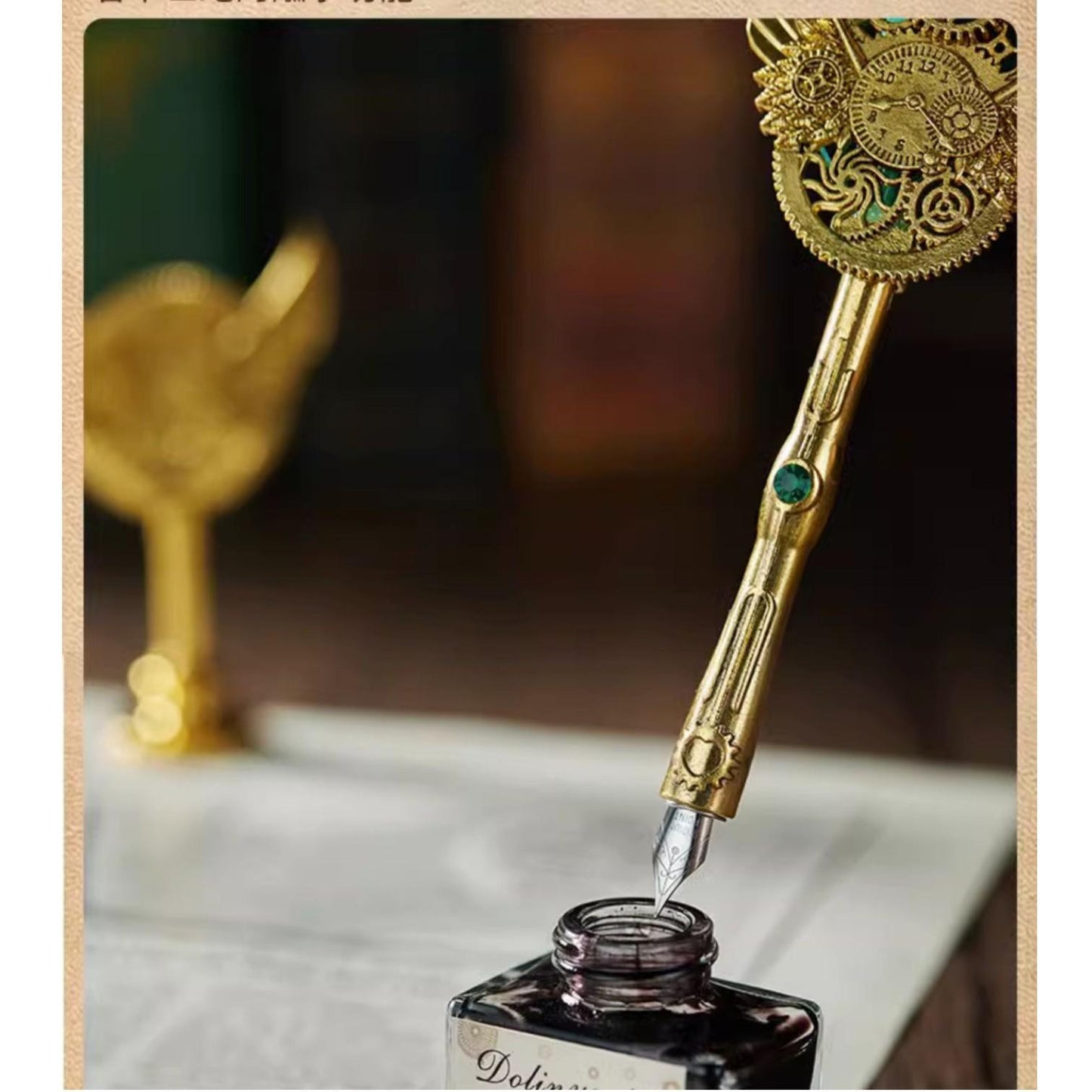 Set escritura Vintage Pluma lacre Steampunk gotico