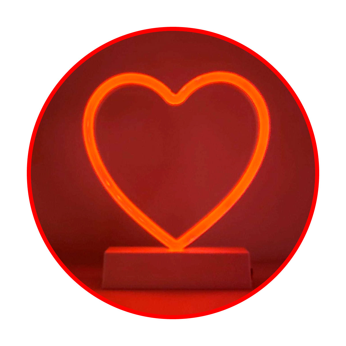 Lámpara Neón led corazón pila decoracion
