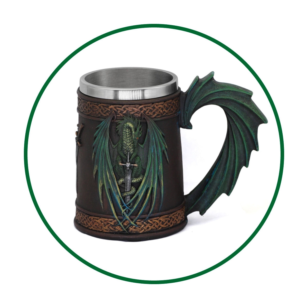 Tazón dragón asa en forma de ala