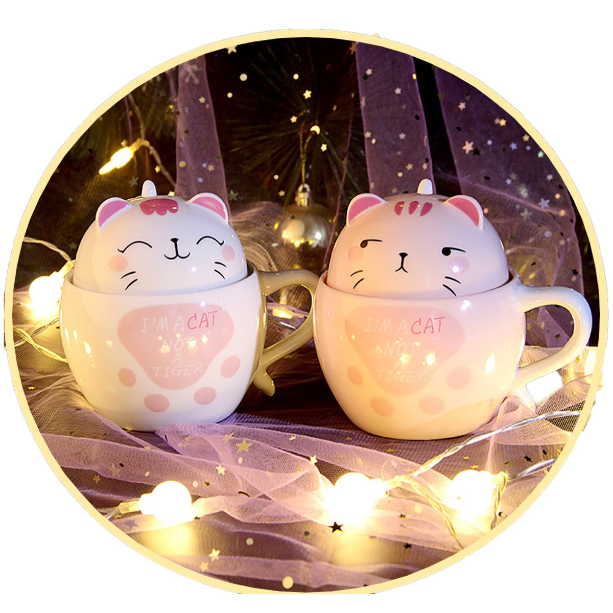 Tazon 2 Taza cerámica Gato colores lovely cat estoykuku