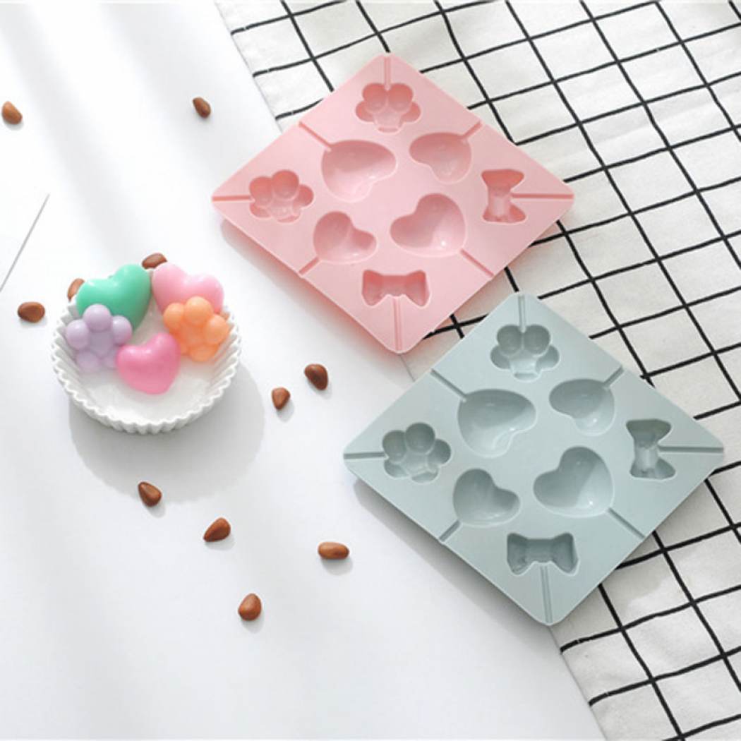 Molde silicona dulce paleta corazón estrella corazón oso