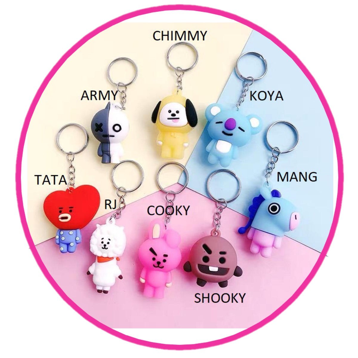 LLavero 3D silicona BTS k Pop BTS21 Tata Rj chimmy koya