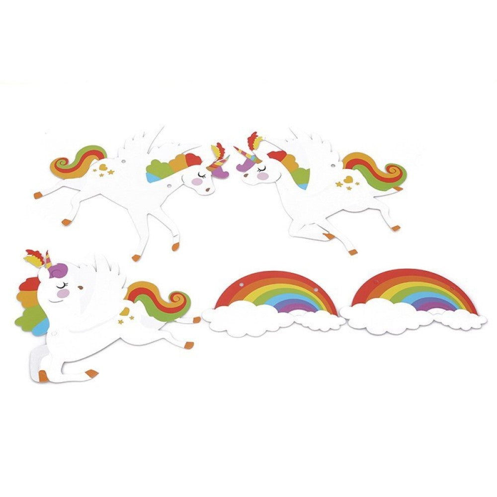 Guirnalda De Papel Unicornio Kawaii Fiesta Cumplea Cotillón