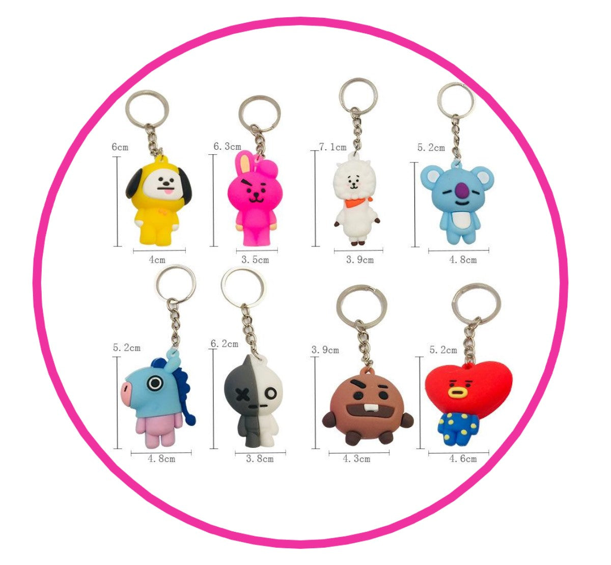 LLavero 3D silicona BTS k Pop BTS21 Tata Rj chimmy koya