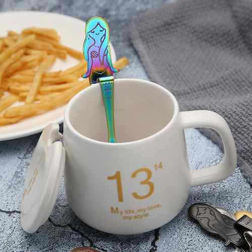 Cuchara Sirena Te Arcoiris Rainbow Acero Inoxidable Kawaii