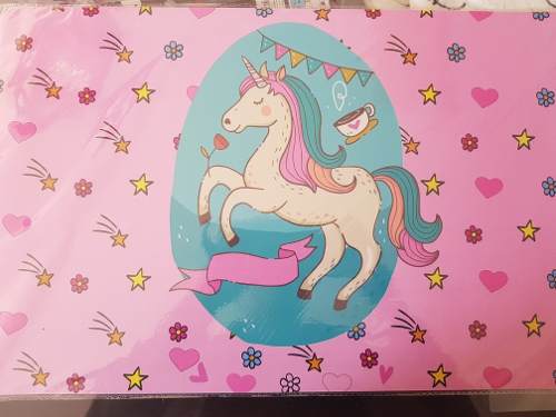 6 Individuales Pvc Manteles Unicornio Kawaii