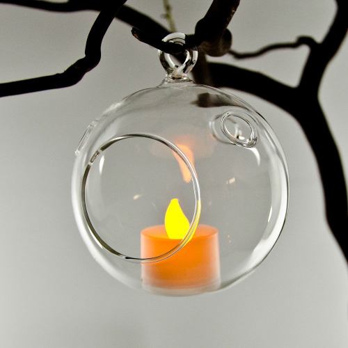 Portavela Globo Terrario Xl 15 Cm Vidrio C/pedestal Terrario