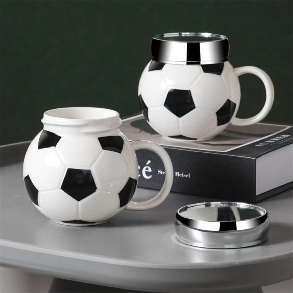 Tazón 3D Cerámica Pelota Balón de Fútbol con tapa