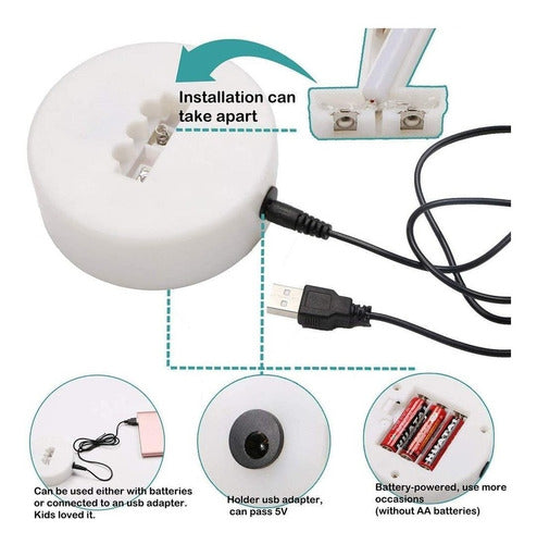 Lámpara 3d Neón Led Corazón Rosado
