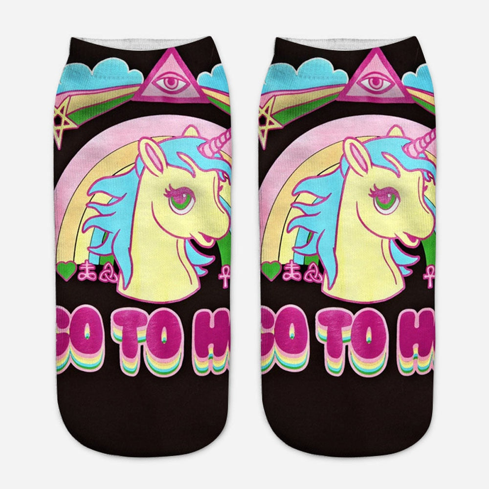 8 Pares Calcetines Tobilleras 3d Unicornios
