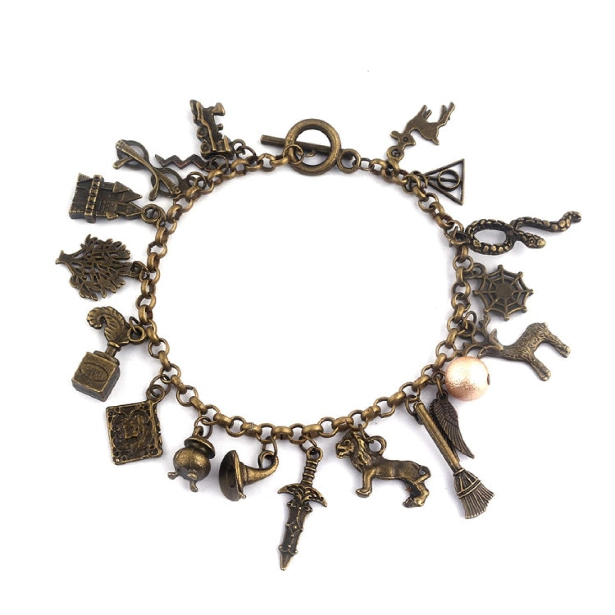 Pulsera 18 dijes HP Harry snitch reliquia de la muerte