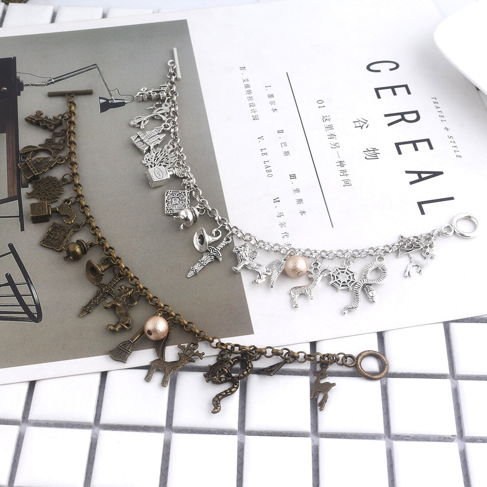 Pulsera 18 dijes HP Harry snitch reliquia de la muerte