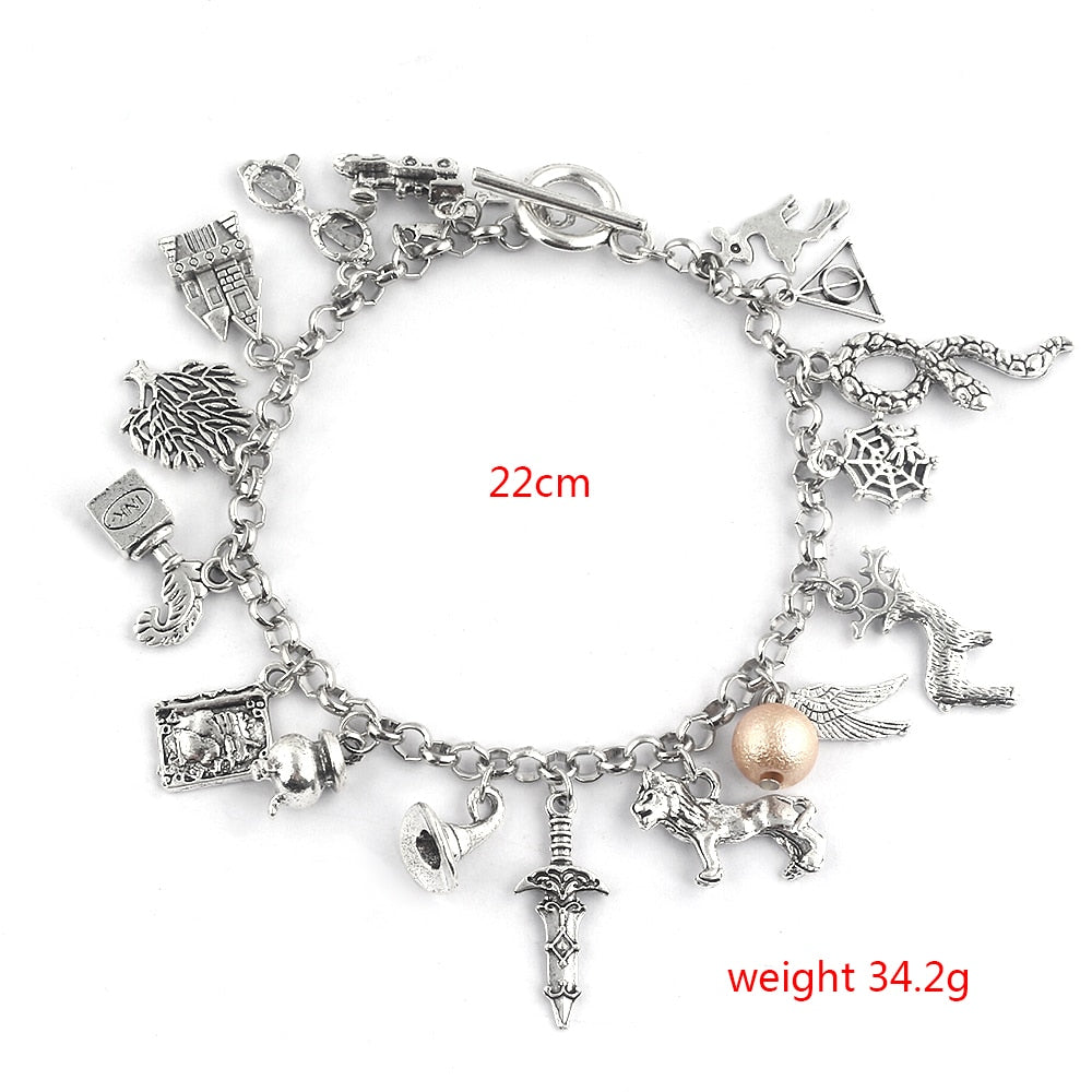 Pulsera 18 dijes HP Harry snitch reliquia de la muerte