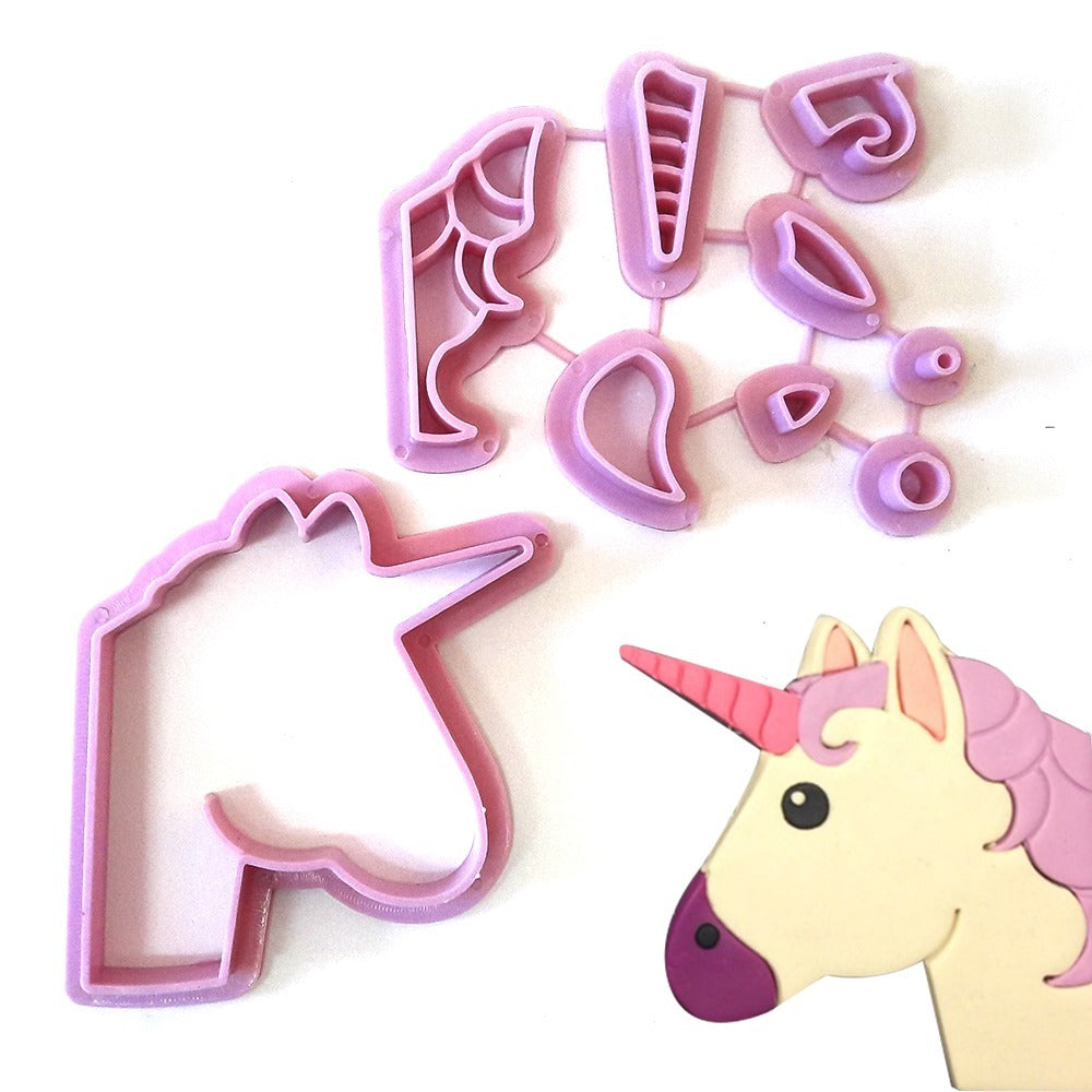 Set De Moldes Para Galletas Unicornio Kawaii
