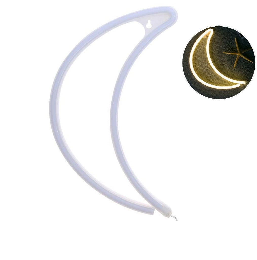 Lampara De Neon Pilas Forma Luna Candy Bar Led