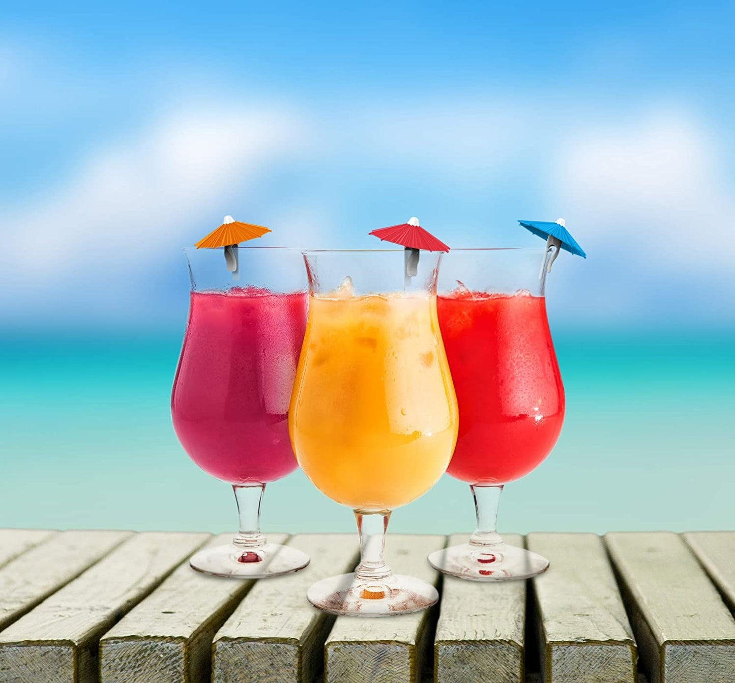 Marcadores De Vasos Copa sombrillas coctel 6 pcs