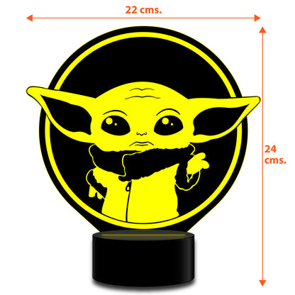 Lampara 3D Baby Yoda star wars c remoto 16 color
