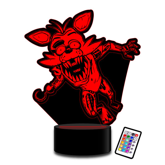 Lampará 3D Foxy Five Nights at Freddys c/ control remoto