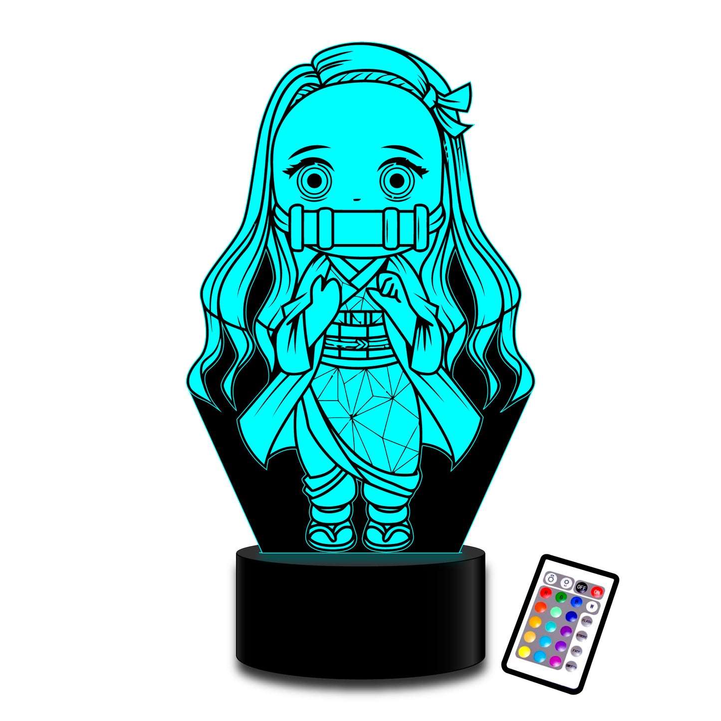 Lampara 3D Nezuko kawaii demon slayer c remoto 16 color