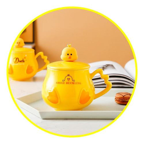 Tazon 3D Patito tapa y cuchara pretty duck cute kawaii