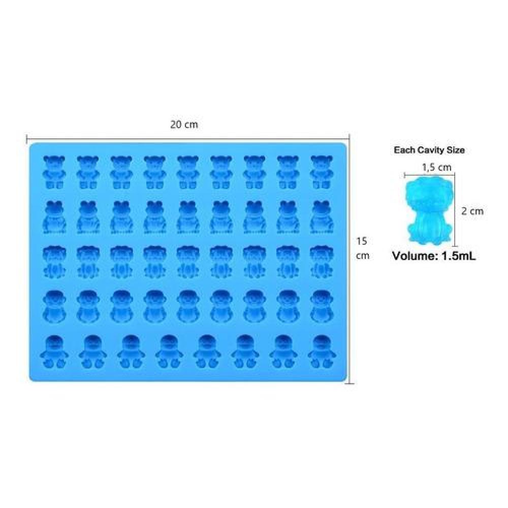 Molde silicona mini animalitos 44 unidades