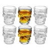 Set De 6 Vasos Vidrio Shot Calavera , Fiesta, Trago Tequila