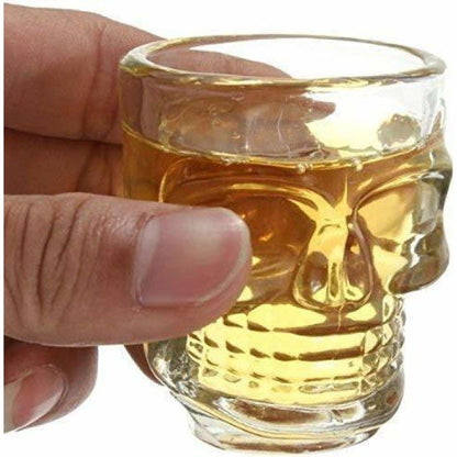 Set De 6 Vasos Vidrio Shot Calavera , Fiesta, Trago Tequila