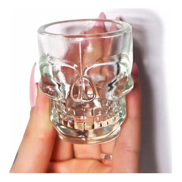 Set De 6 Vasos Vidrio Shot Calavera , Fiesta, Trago Tequila