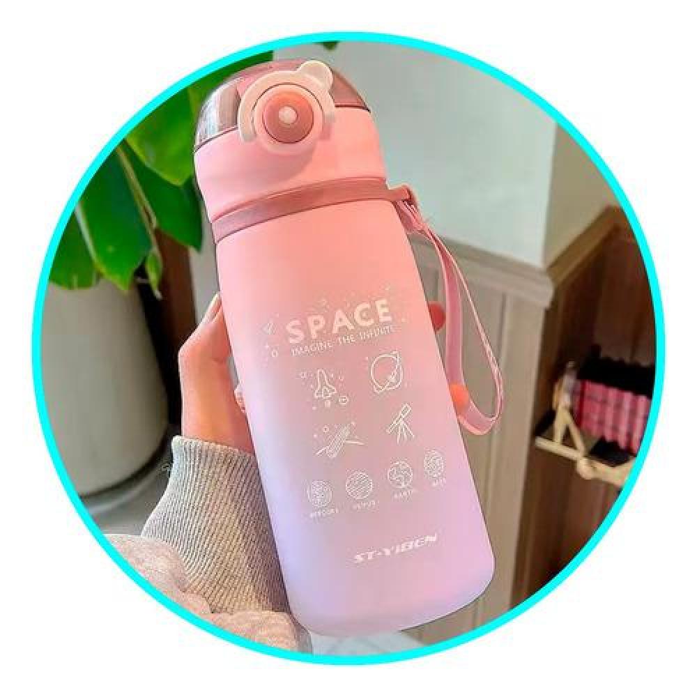 Botella de agua deportiva kawaii space